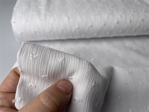 Creppet viscose - dobby og hvid